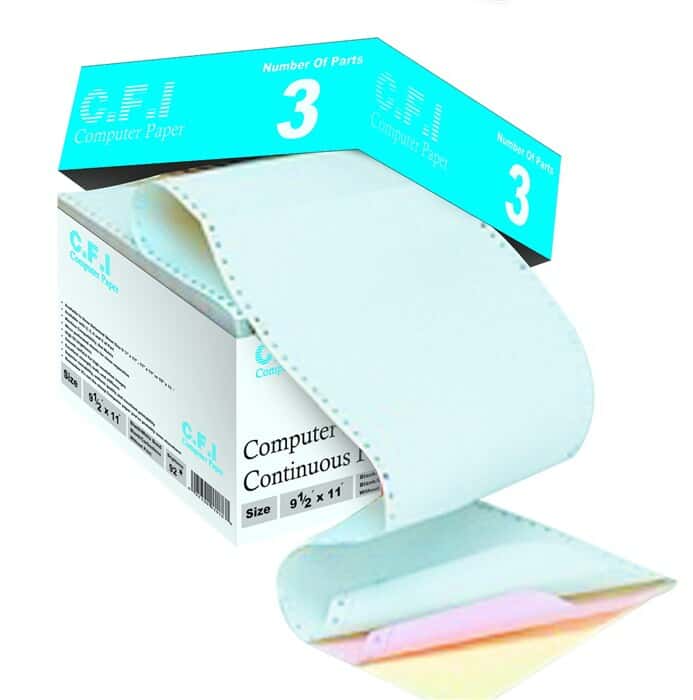 کاغذ و رول فکس و ریبون سی اف آی فرم کامپیوتری 9.5 * 11 اینچی 3 رنگ52798